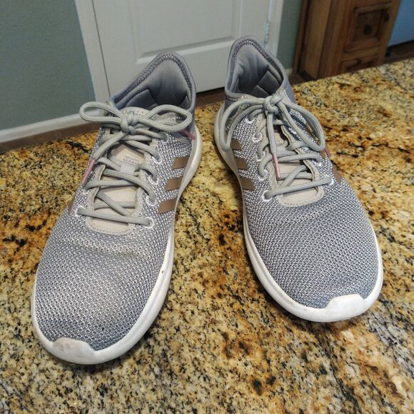Adidas Womens Cloudfoam QT Flex DA9835 Gray Running Shoes Sneaker Size 8 - Picture 2 of 12